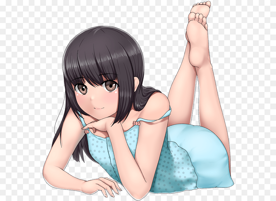 Moe Cute Anime Anime Girl Sitting, Book, Comics, Publication, Adult Png Image