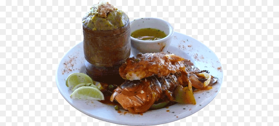 Mofongo With Lobster Tail El Rinconcito De Santa Barbara Restaurant, Food, Food Presentation, Meal, Dining Table Free Png