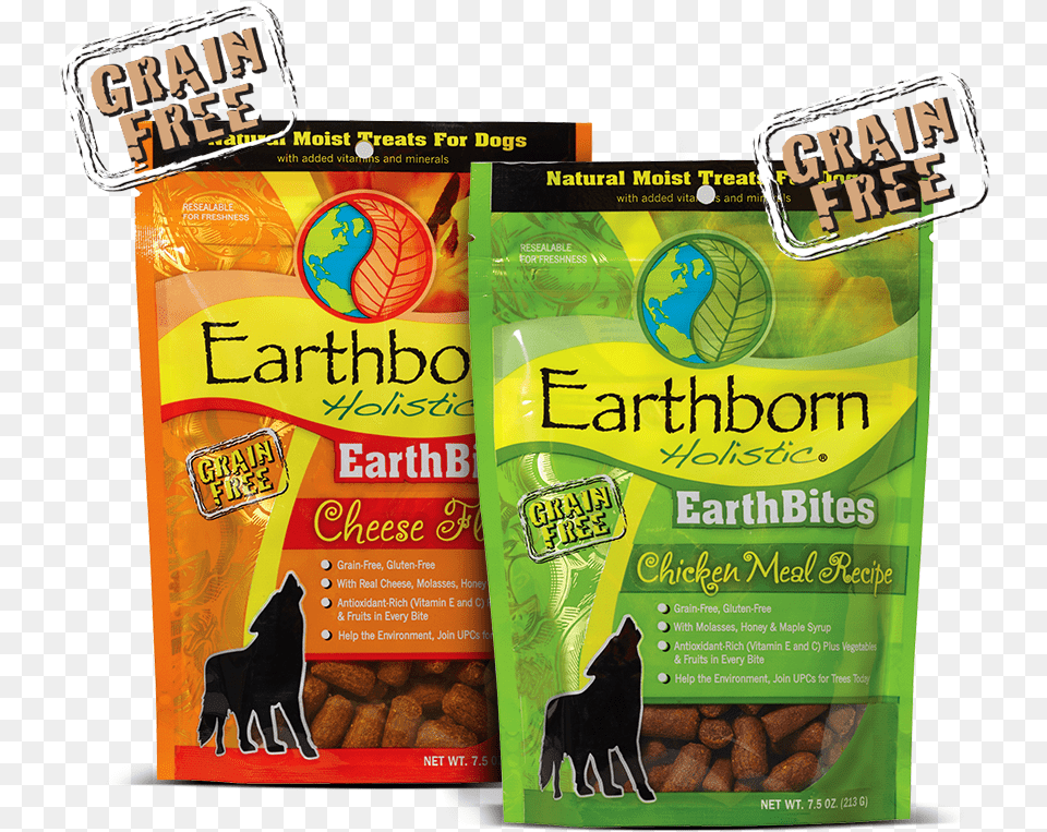 Moist Grain Holistic Dog Treats Bag Earthborn Holistic Treats, Advertisement, Food, Snack, Poster Png