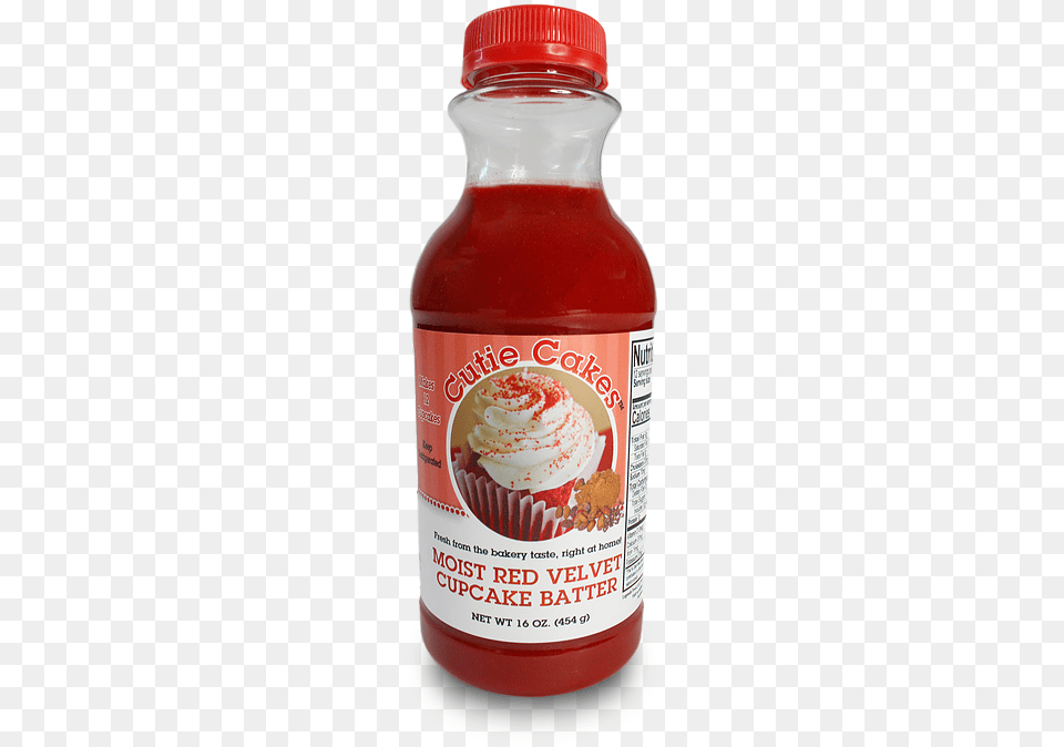 Moist Red Velvet Plastic Bottle, Food, Ketchup, Cream, Dessert Png