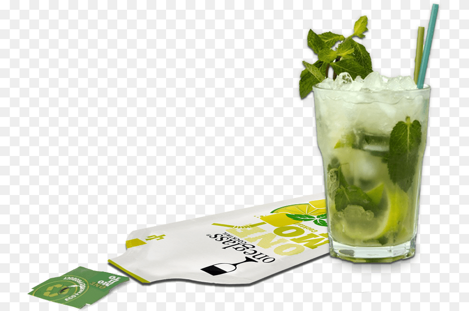Mojito Oneglass Mojito Cocktail, Alcohol, Mint, Herbs, Plant Free Png Download