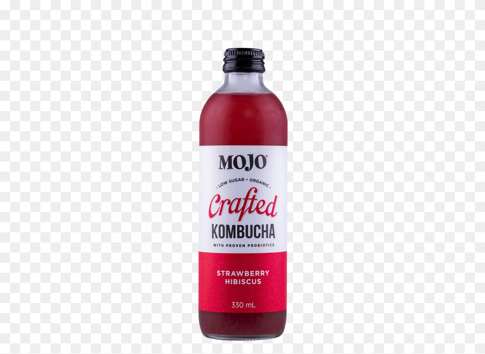 Mojo Kombucha Crafted Strawberry Hibiscus 12x330ml Bottle, Food, Seasoning, Syrup, Ketchup Png