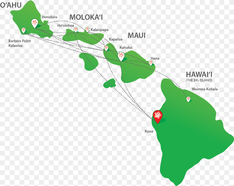 Mok Routemap Mokulele Airlines Routes, Chart, Vegetation, Tree, Rainforest Free Png