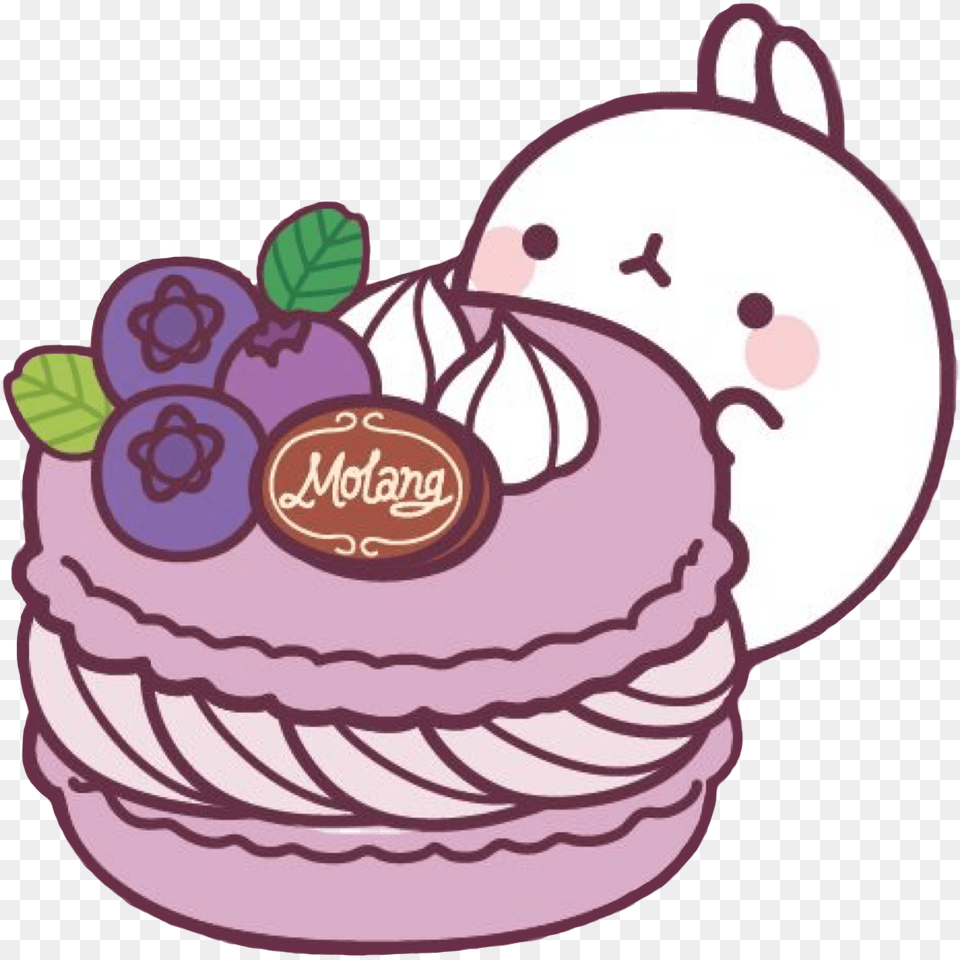 Molang Blueberry Macarons Freetoedit Molang Kawaii Clipart Kawaii Molang Free Png