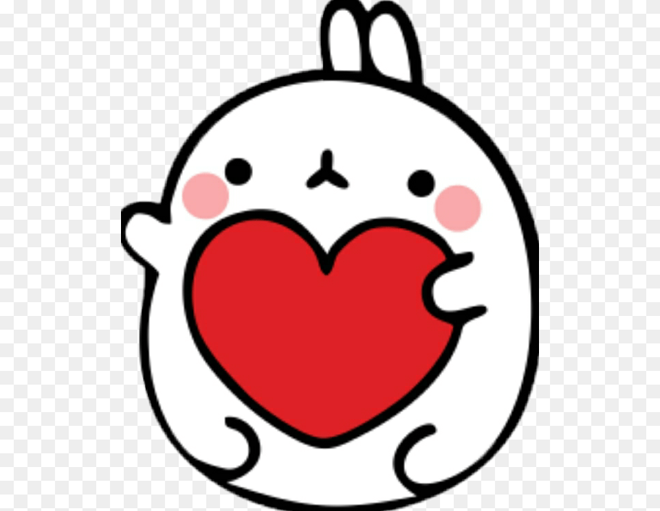 Molang Cute Heart Kawaii Banny Cute Christmas Bunny Cartoon, Bag Free Transparent Png