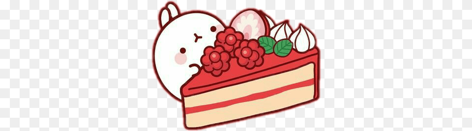 Molang Kawaii Rabbit Redvelvetcake Red Cake Cute Wallpaper, Dessert, Food, Torte, Dynamite Png Image