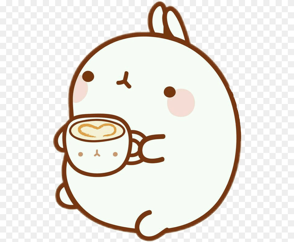 Molang Transparent Bunny Transparent Molang Sticker, Bag, Cup, Beverage, Coffee Png