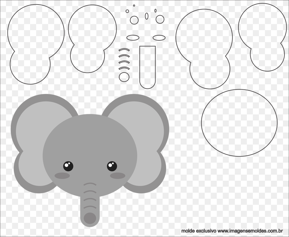 Molde De Elefante Para Eva Molde De Mascara De Elefante Em Eva, Light Free Transparent Png