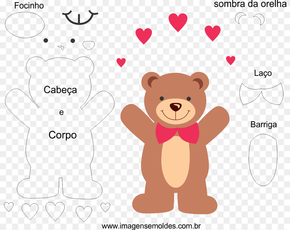 Molde De Urso Em Eva Para Imprimir, Animal, Bear, Mammal, Wildlife Free Png