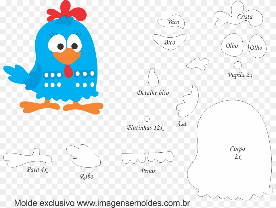 Molde Galinha Pintadinha Gallinita Pintadita En Fomi, Clothing, Hat, Plush, Toy Png