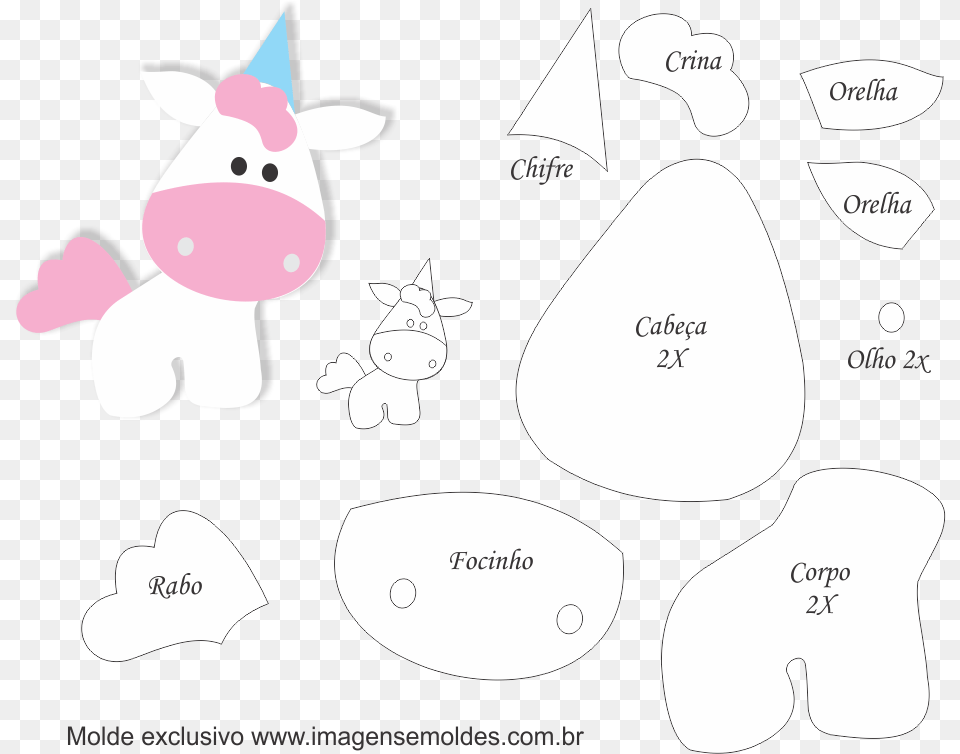 Molde Para Caneta De Unicornio Free Png