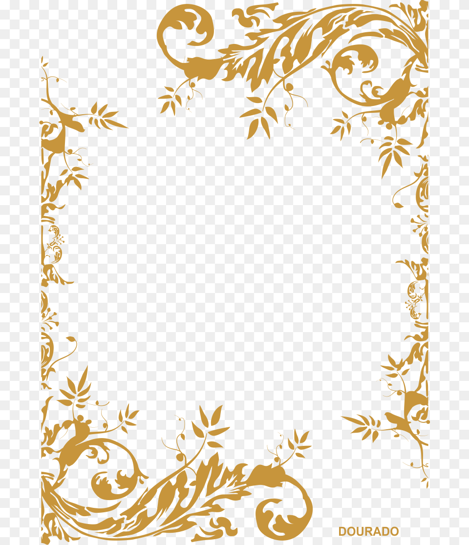 Moldura Arabesco Dourado, Art, Floral Design, Graphics, Pattern Free Png Download