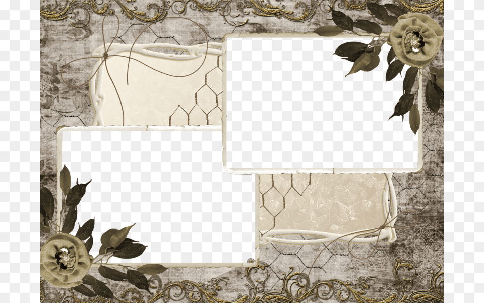 Moldura Com Flores Picture Frame, Art, Collage, Home Decor, Linen Free Png Download