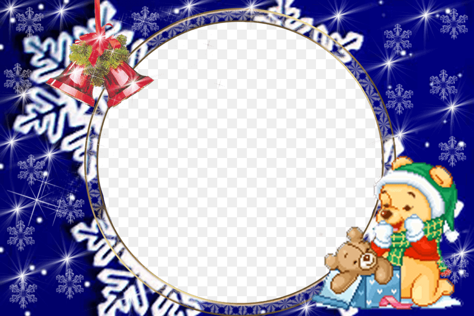 Moldura Foto Natal Baby Pooh Christmas, Person, Face, Head Free Png