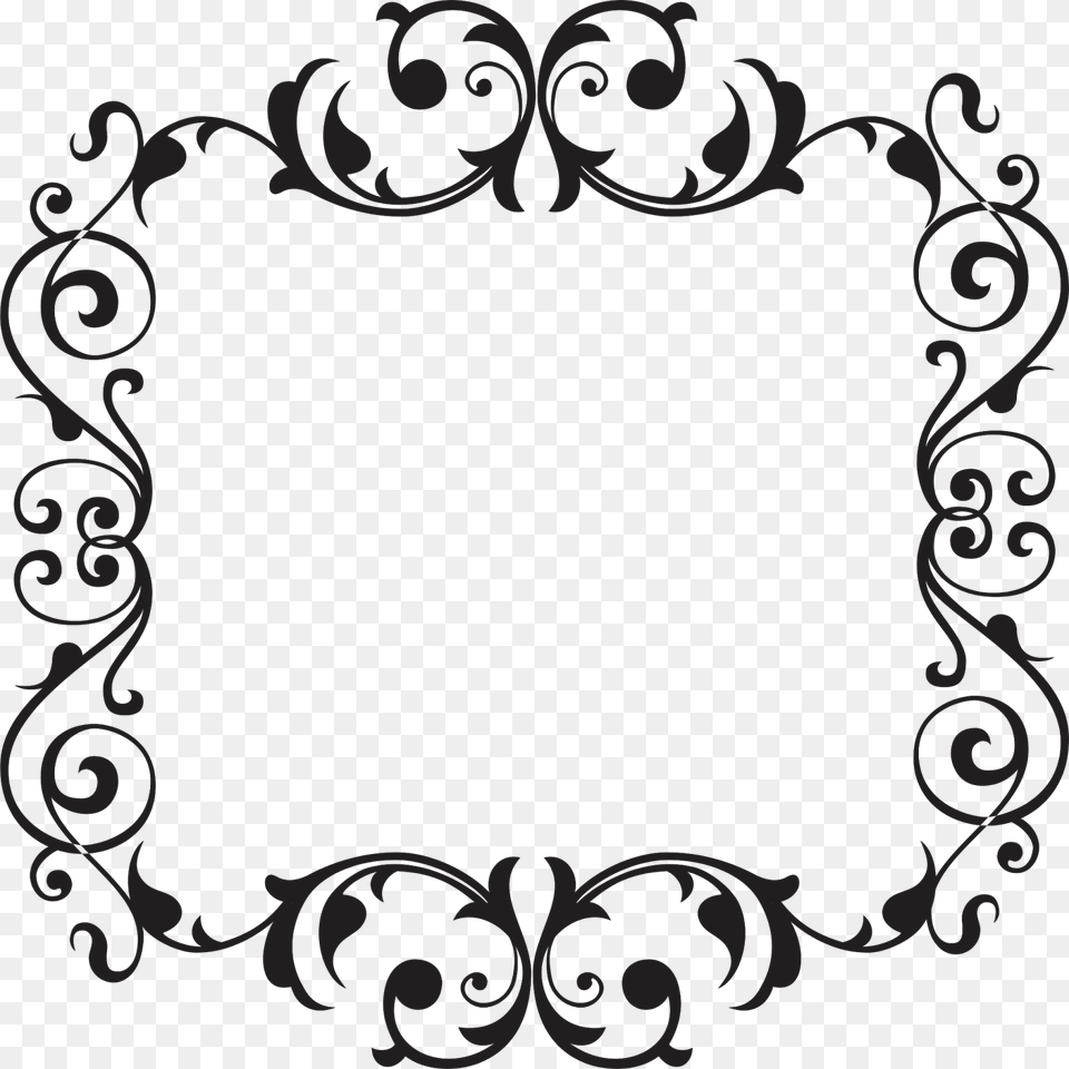 Moldura Vintage Preto Moldura Arabesco Retangular, Blackboard, Art, Floral Design, Graphics Free Png