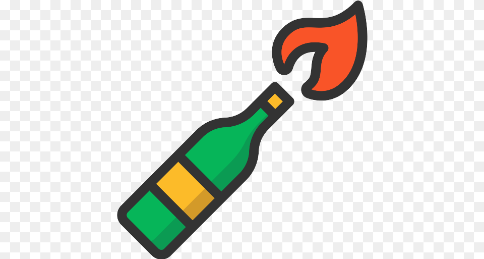 Molotov Cocktail Fire Icon Molotov Cocktail Icon, Bottle, Electronics, Hardware Png Image