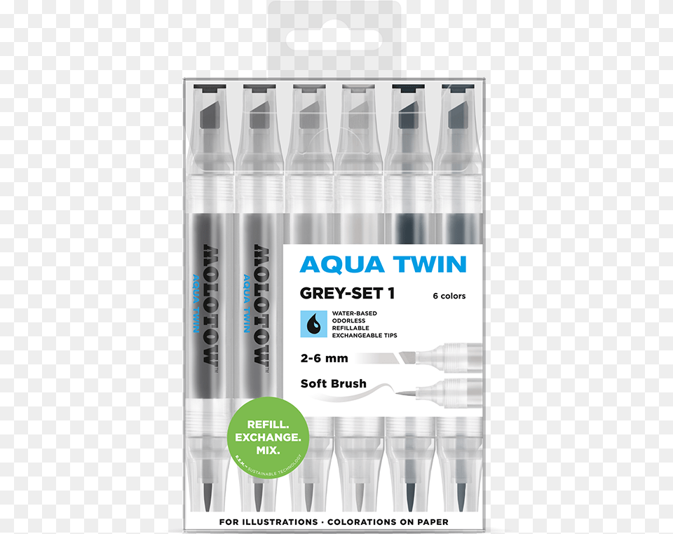 Molotow Aqua Twin Grey Set, Bottle, Marker Free Transparent Png