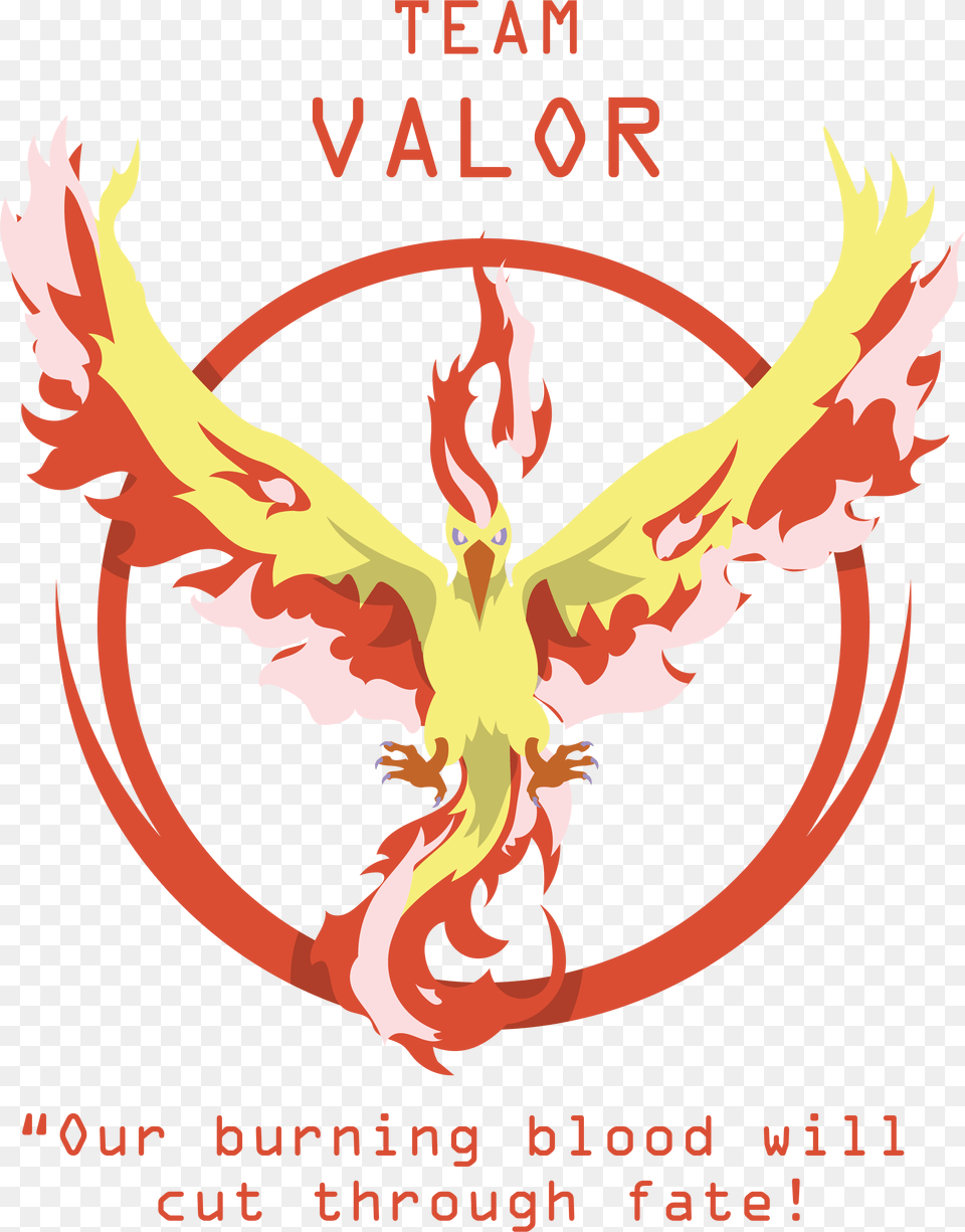 Moltres Pokemon Go Team Valor Sticker Team Valor Pokemon Go Logo, Person, Dragon Free Transparent Png