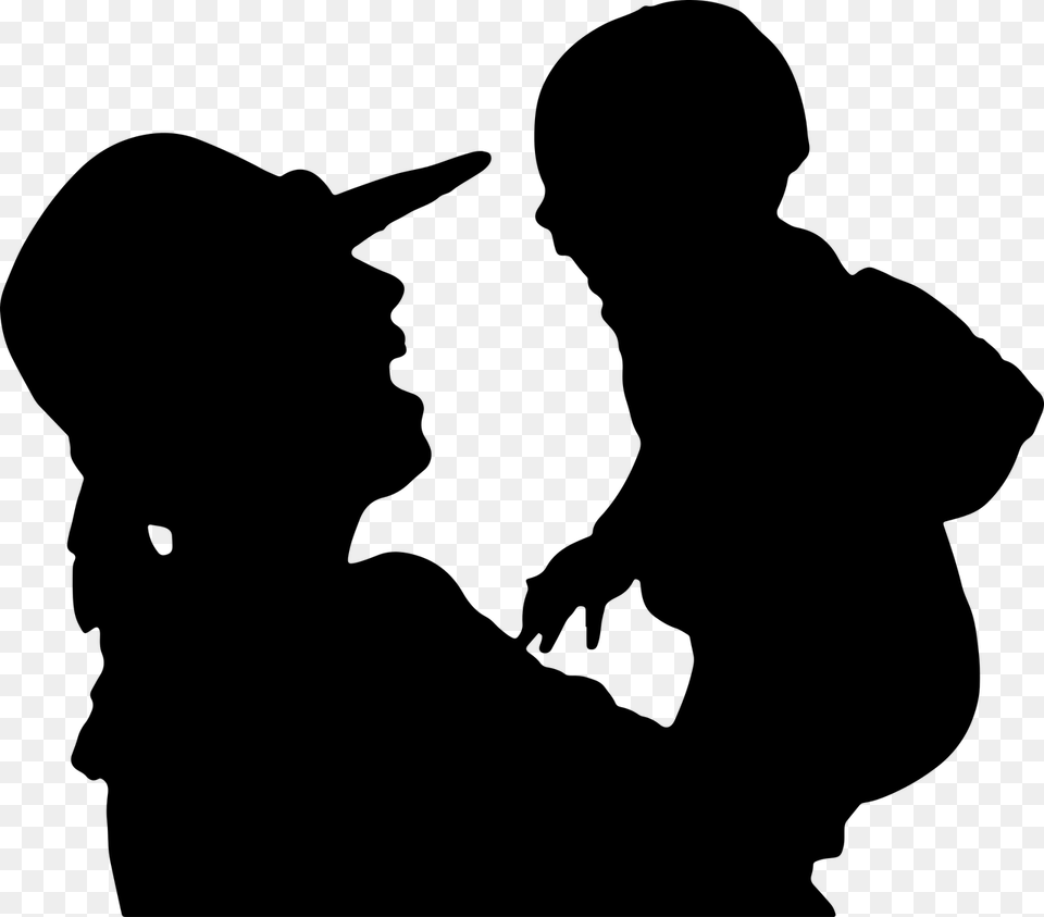 Mom And Baby Black Icon, Gray Png