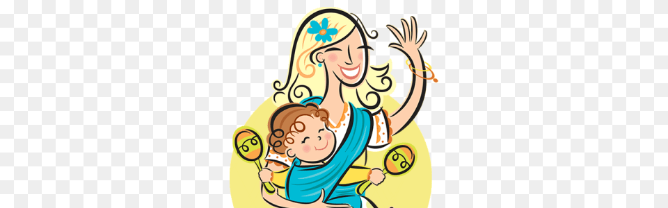 Mom And Baby Cartoon Clip Art, Person, Face, Head, Portrait Png Image
