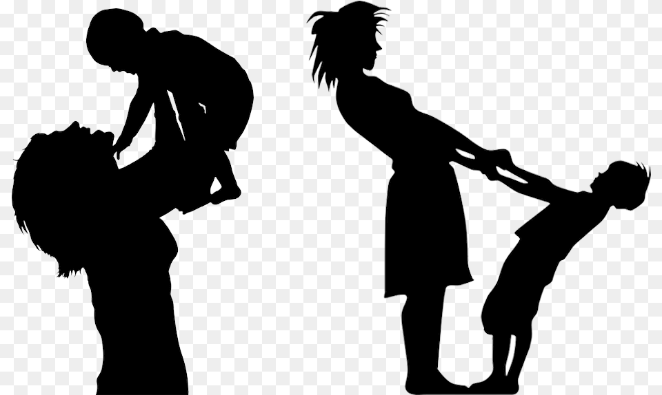Mom And Baby Silhouette, Person, Kicking, Martial Arts, Sport Free Png Download