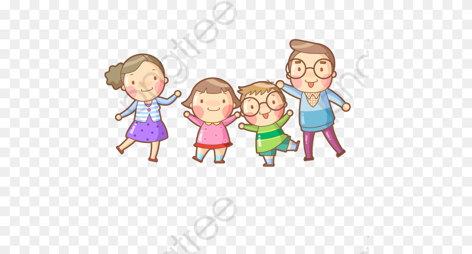 Mom And Dad Son Son And Daughter Cartoon, Baby, Person, Face, Head Free Transparent Png