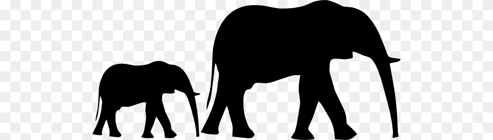 Mom Baby Elephant Silhouette Clip Art, Animal, Mammal, Wildlife, Bear Png Image
