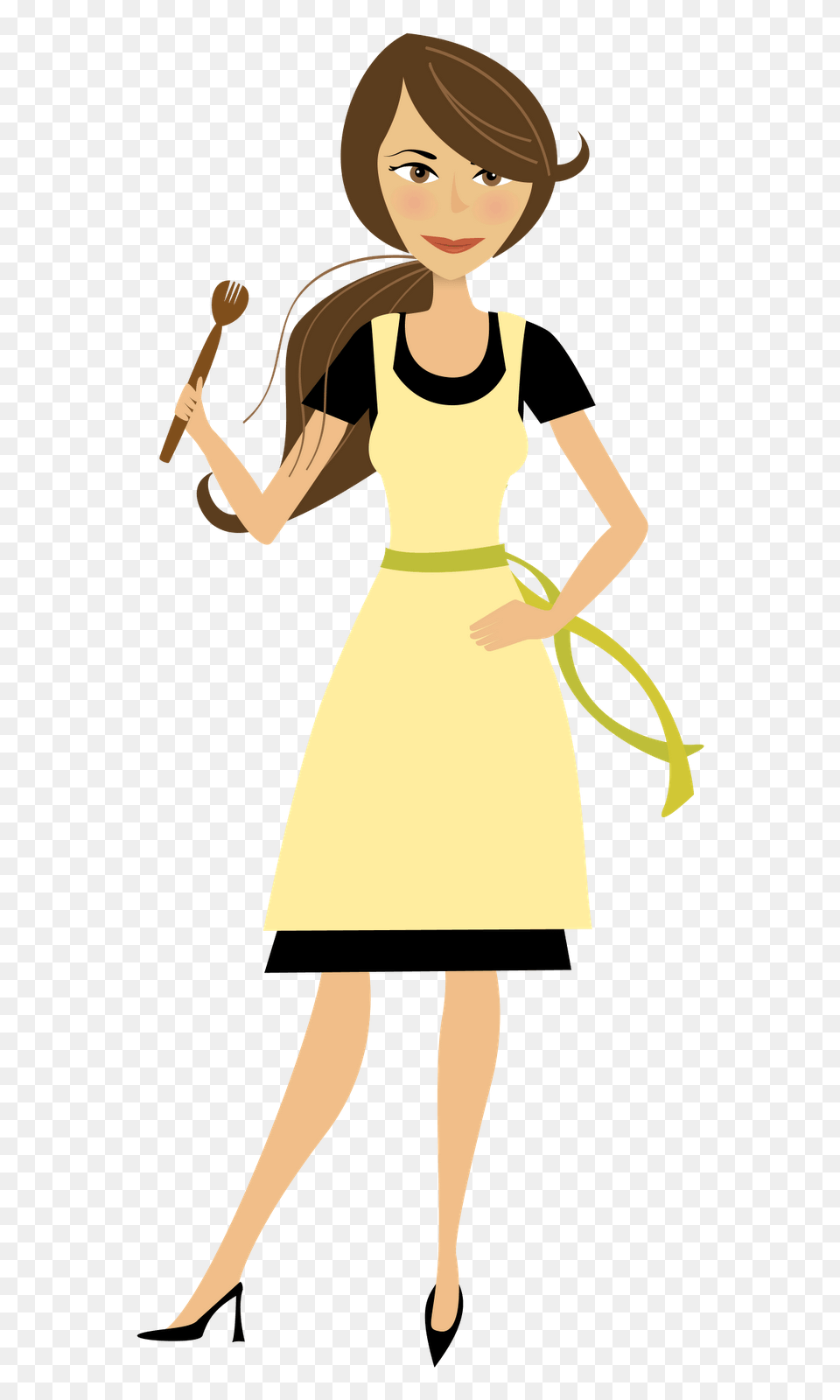 Mom Cooking Cliparts, Adult, Clothing, Dress, Female Png Image