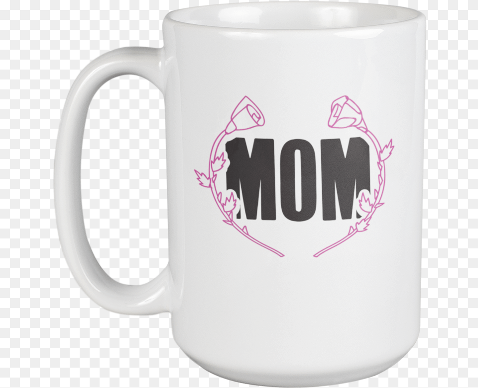 Mom Flower Design Coffee U0026 Tea Mug For Motheru0027s Day Mimi Or Women 15oz Serveware, Cup, Beverage, Coffee Cup Png Image