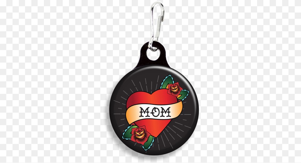 Mom Heart Tattoo Black Zoogee Pzp1ds B Zipper Pulls 34quot Metal Back, Accessories, Food, Ketchup Png