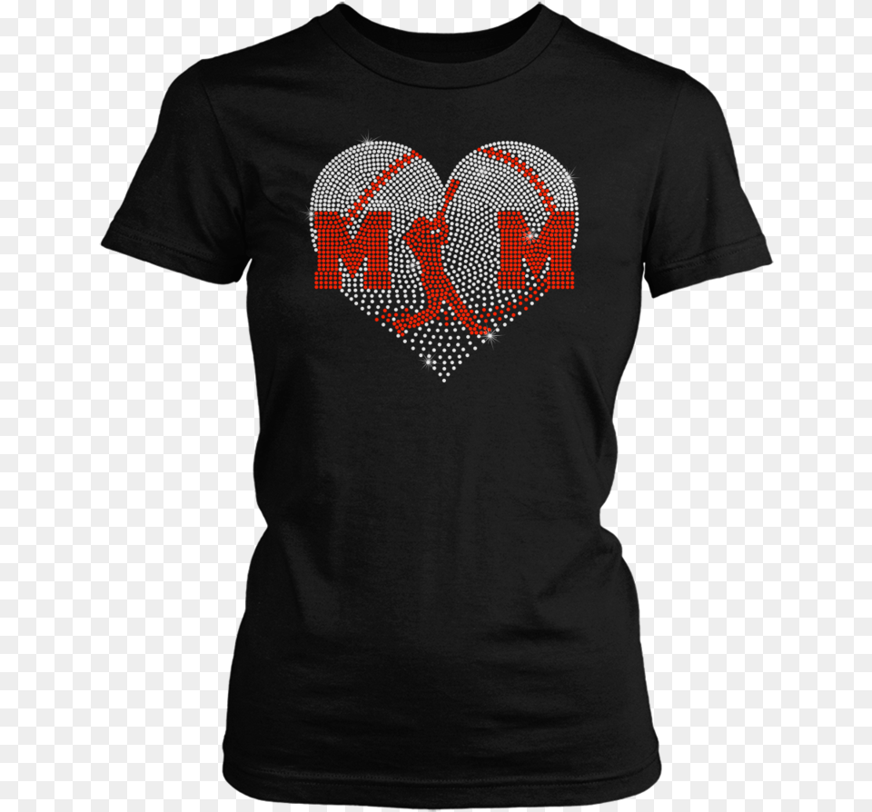 Mom In Baseball Heart Bling Rhinestone Shirt Boss Ass Bitch Tshirt, Clothing, T-shirt, Symbol, Love Heart Symbol Png Image