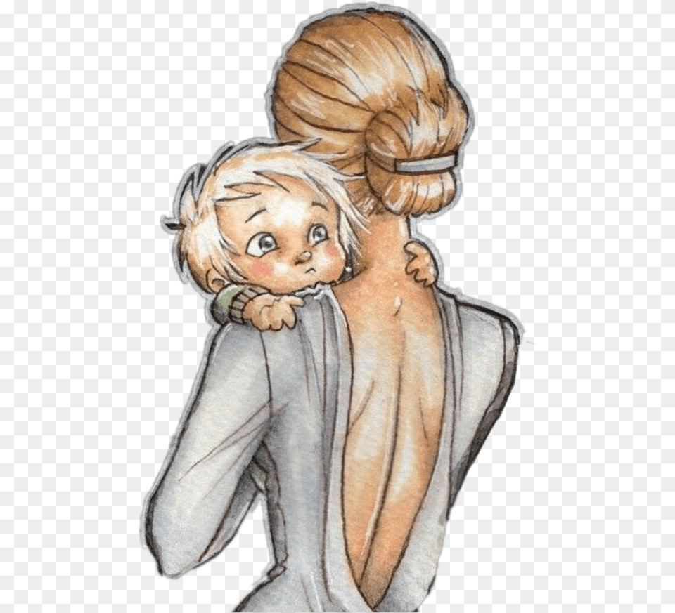 Mom Mother Child Baby Mom And Baby Sketch, Adult, Person, Female, Woman Free Transparent Png