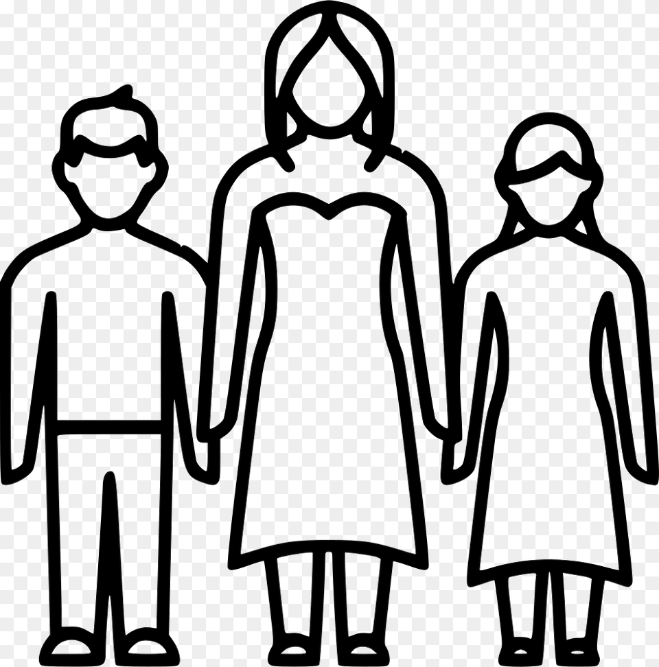 Mom Mother Grandma And Daughter, Stencil, Clothing, Coat, Person Free Png Download