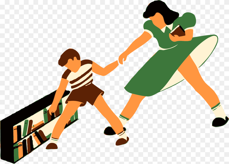 Mom Pulling Boy Back To School Vector Clipart Image, Person, Child, Male, Adult Free Png Download