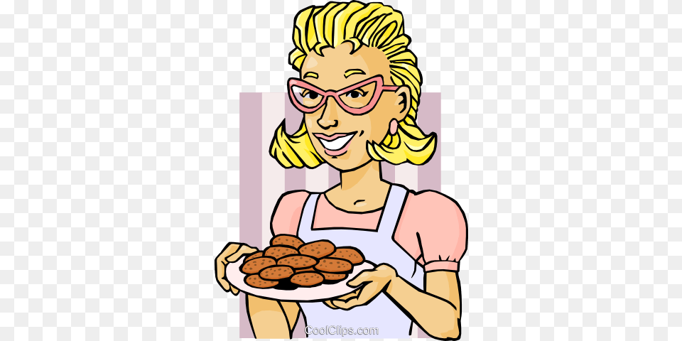 Mom Serving Cookies Royalty Vector Clip Art Illustration, Baby, Person, Face, Head Free Png Download
