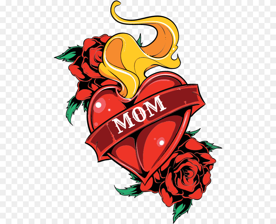 Mom Tattoo Mom Heart Tattoo, Flower, Plant, Rose, Art Free Png