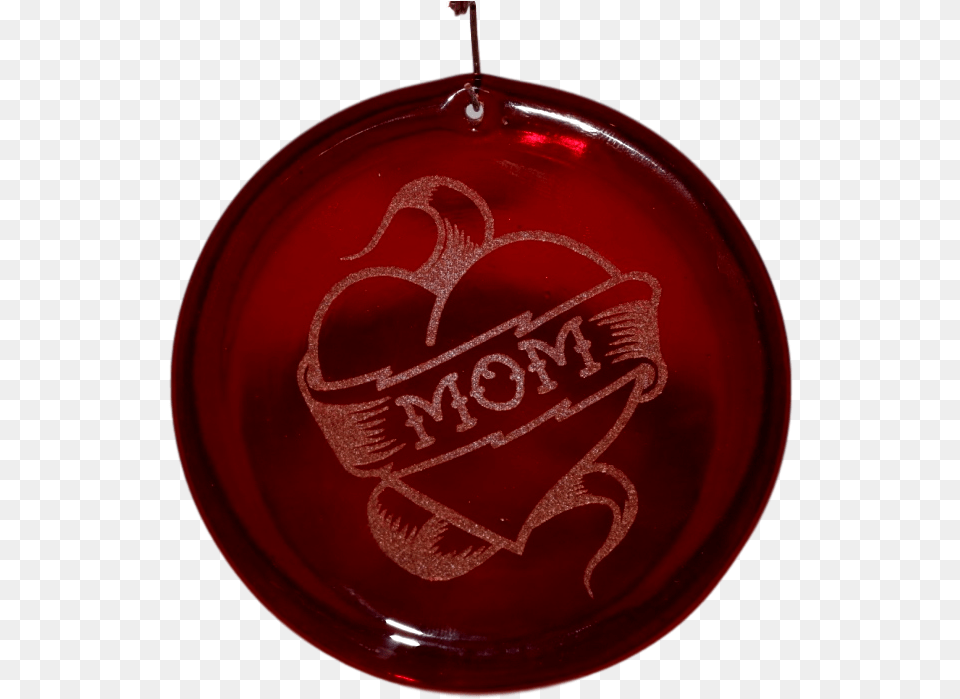 Mom Tattoo Suncatcher Etched Heart, Accessories, Food, Ketchup Free Png Download