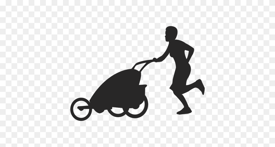 Mom With Baby Carriage, Person, Silhouette, Grass, Plant Png Image