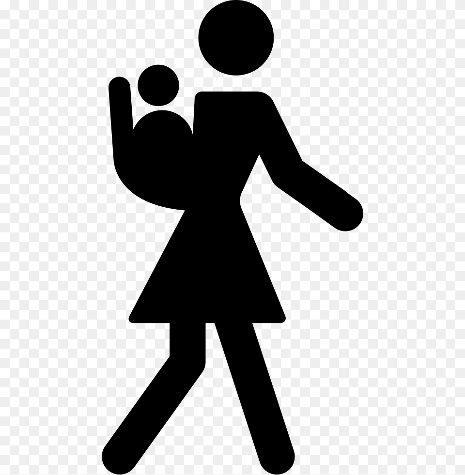 Mom With Baby Icon, Silhouette, Sign, Symbol, Stencil Free Transparent Png