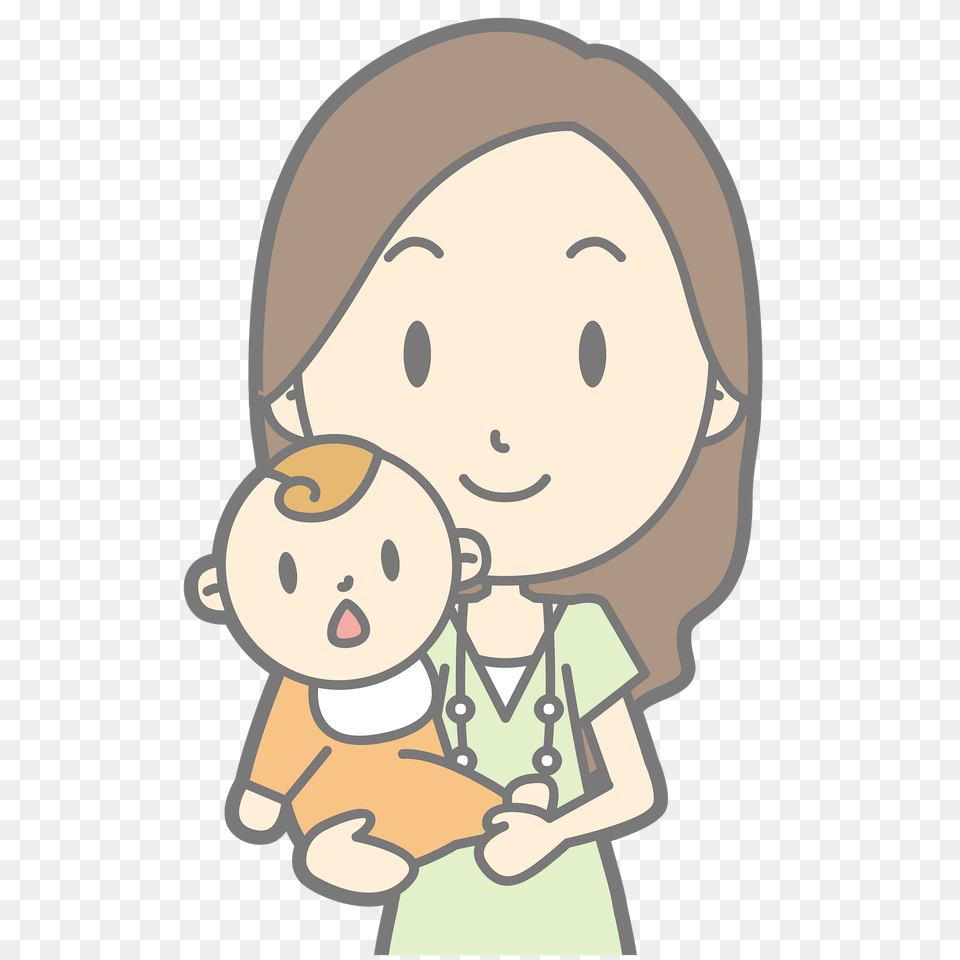 Mommy Holding Baby Clipart, Person, Face, Head, Cartoon Free Png