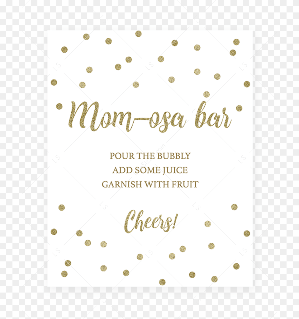 Momosa Bar Table Sign With Paper, Confetti, Envelope, Greeting Card, Mail Free Transparent Png