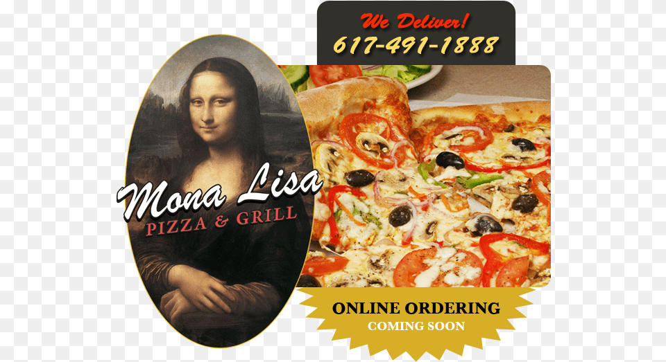 Mona Lisa, Advertisement, Poster, Adult, Pizza Free Png