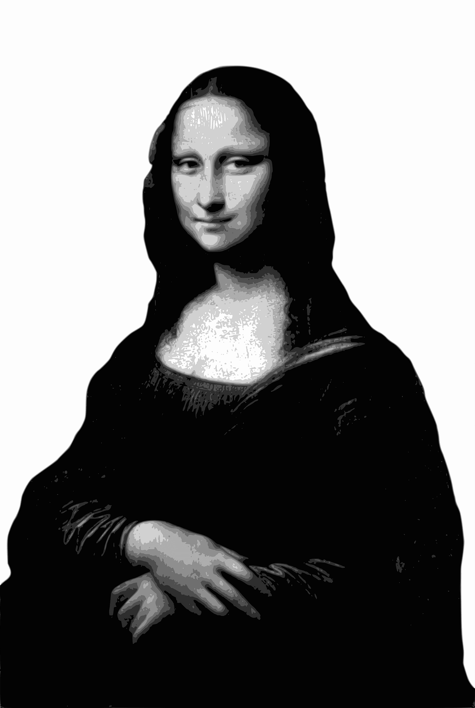 Mona Lisa Vectorized Clipart, Adult, Sleeve, Portrait, Photography Png Image