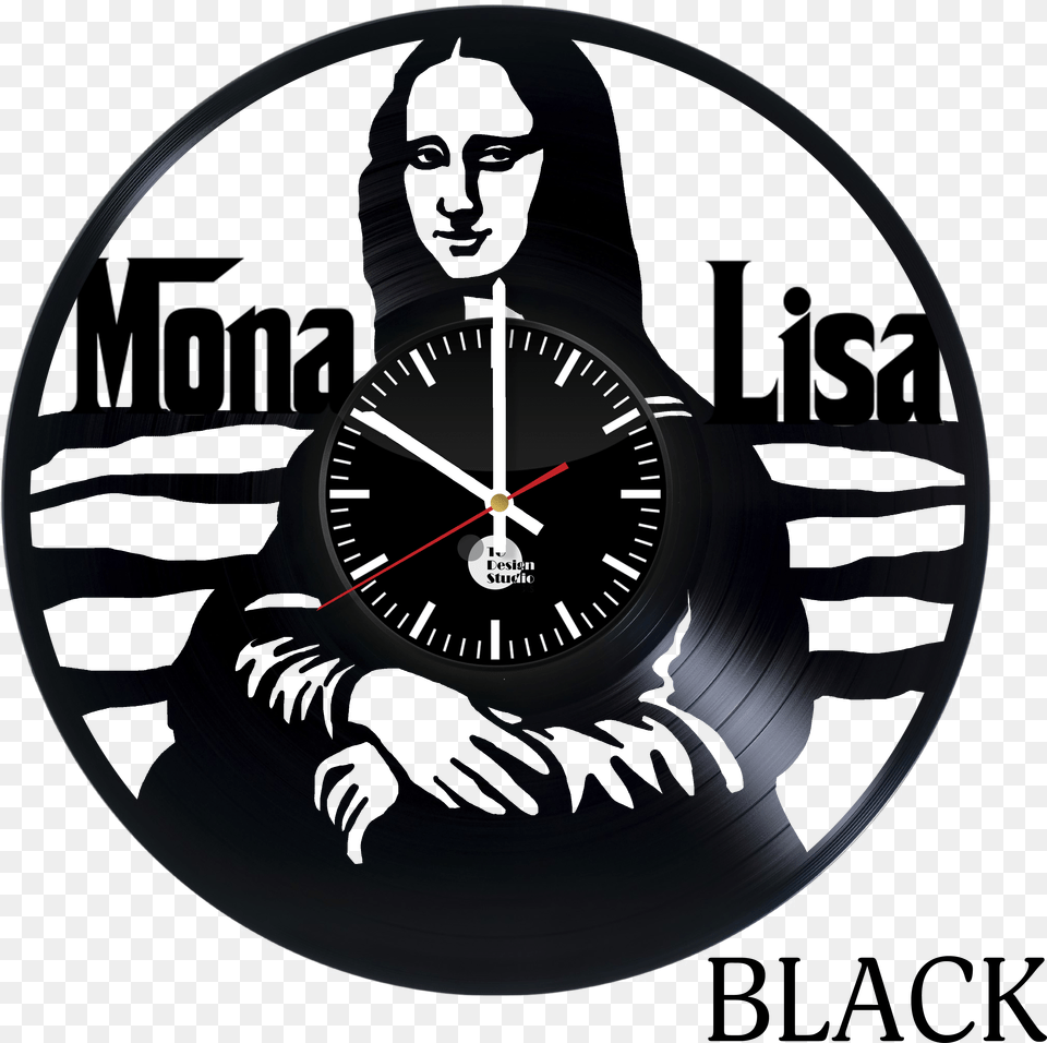 Mona Lisa Vinyl Wall Clock Big Relgio De Vinil Mona Lisa, Analog Clock, Wristwatch Free Png
