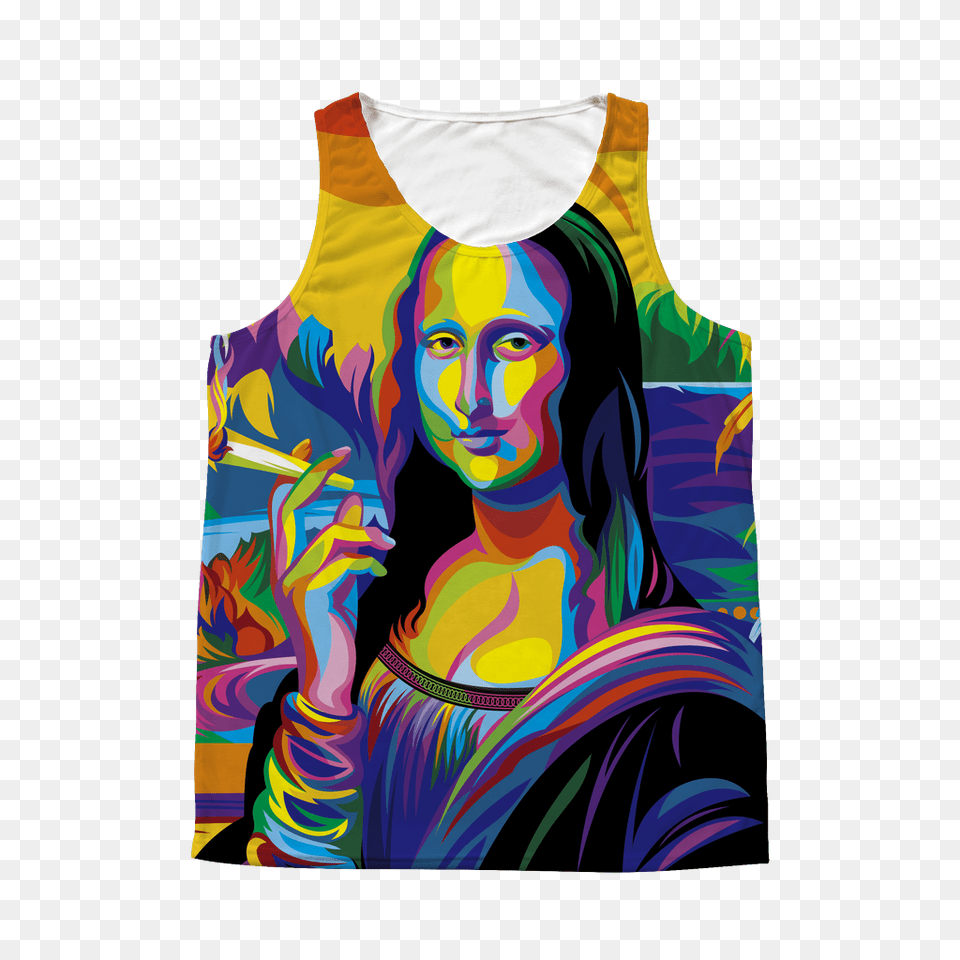 Mona Lisa Weed Tank All Over Gear Stop Shop, Art, Modern Art, Adult, Person Png Image