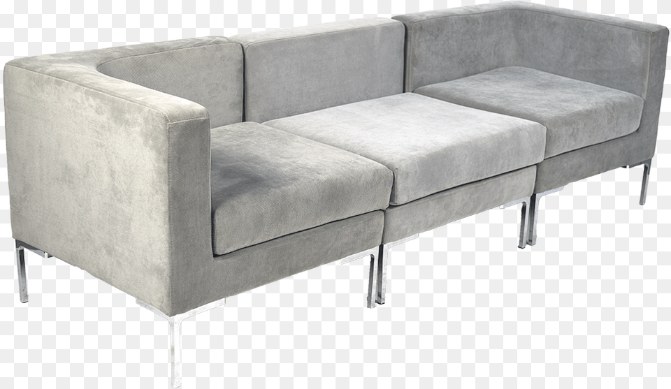 Monaco Grey Linen Sofa Angle, Couch, Furniture Png