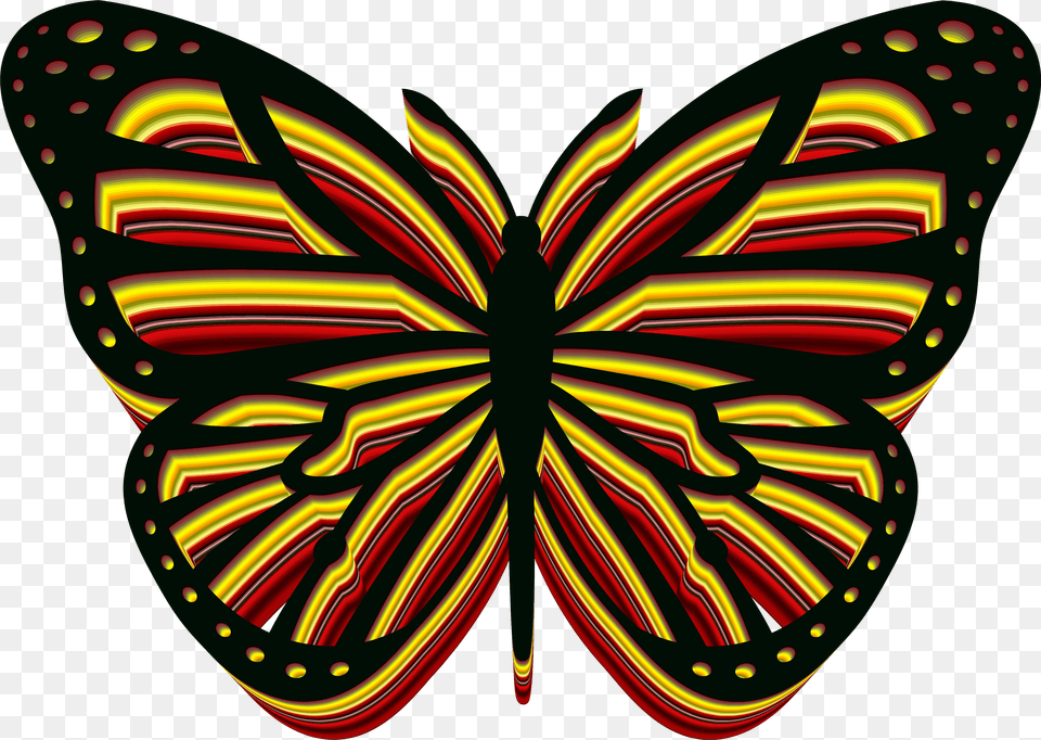 Monarch Butterfly Embroidery Pattern, Light, Neon, Art Png Image