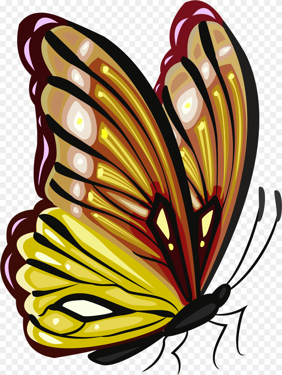 Monarch Butterfly Green Yellow Brown Butterfly, Art, Graphics, Dynamite, Weapon Free Png Download