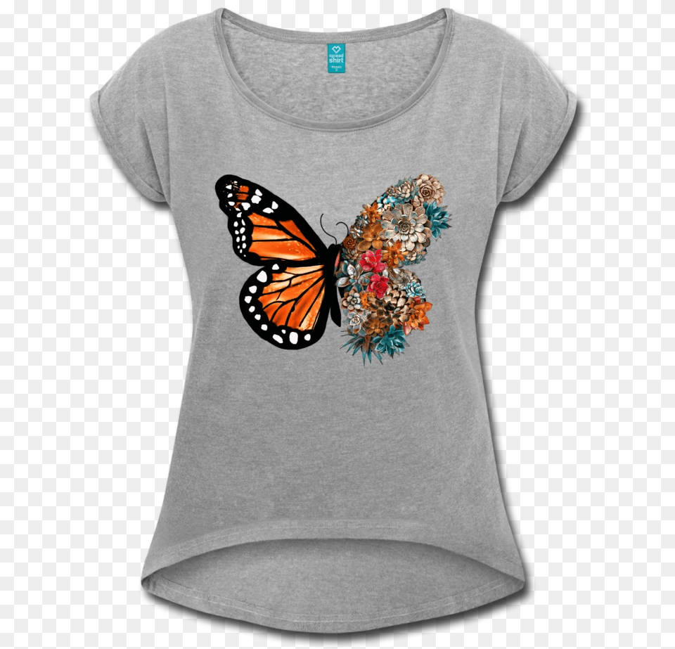Monarch Butterfly Womens Shirt, Clothing, T-shirt, Animal, Insect Free Transparent Png