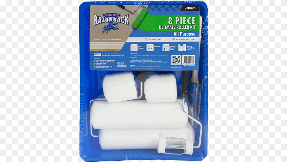 Monarch Razorback 8 Piece Ultimate Roller Kit 230mm Monarch Razorback Roller Kit Deluxe 230mm 8 Pack, Qr Code, First Aid Free Transparent Png